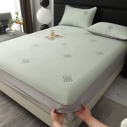 91家纺网 家纺一手货源 找家纺 绒多多 2025新款A类凉感冰豆豆席子凉席床笠款 薄荷绿,薄荷绿