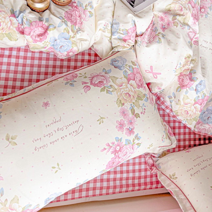 91家纺网 家纺一手货源 找家纺 暖芯优选 2025新款全棉纯棉一字绣四件套系列 花梦初