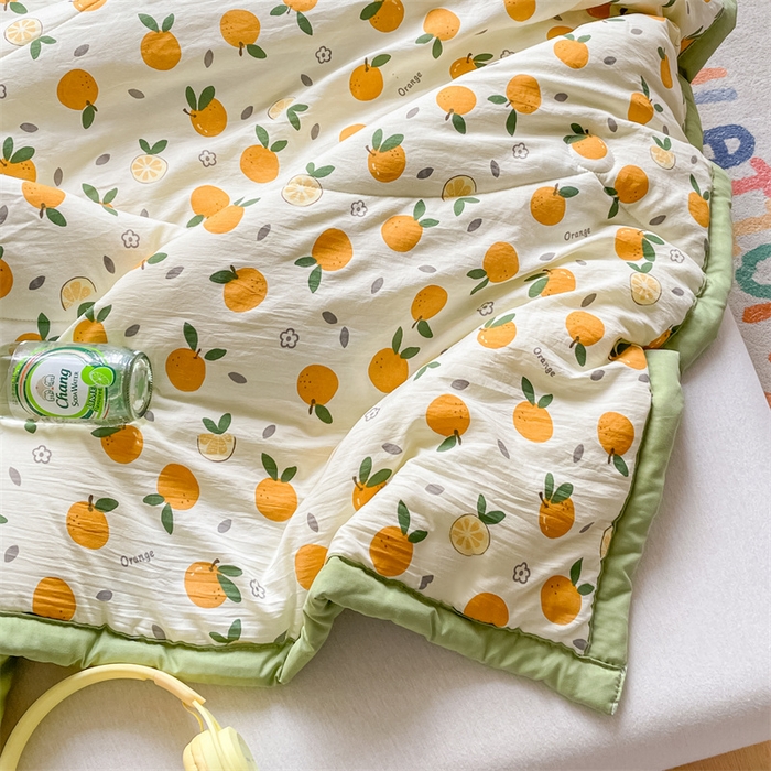 91家纺网 家纺一手货源 找家纺 美澳家纺 2025新款水洗棉印花夏被夏凉被空调被 小橘子