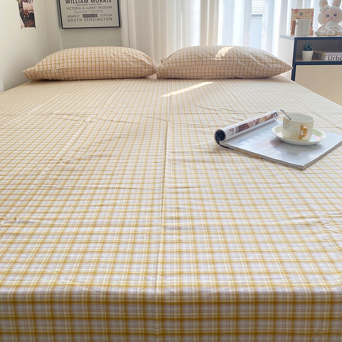 91家纺网 家纺一手货源 找家纺 艾咪-Amy ntmy 2025新款全棉纯棉色织水洗棉单品-平铺款 米雅黄