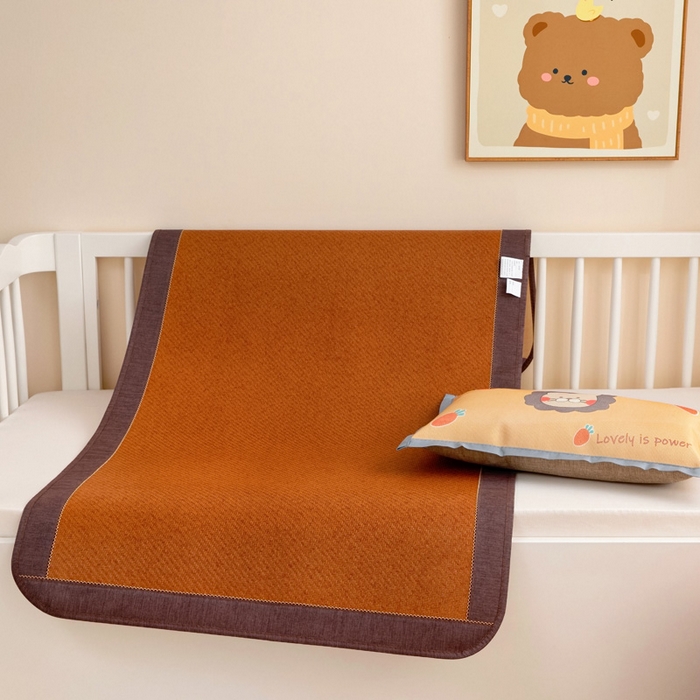 91家纺网 家纺一手货源 找家纺 梵赫 2025新款冰丝古藤双面卡通儿童凉席凉席-萌宠小狮子