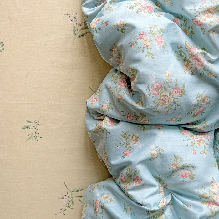 91家纺网 家纺一手货源 找家纺 暖芯优选 2025新款全棉纯棉一字绣四件套系列 素雅花香