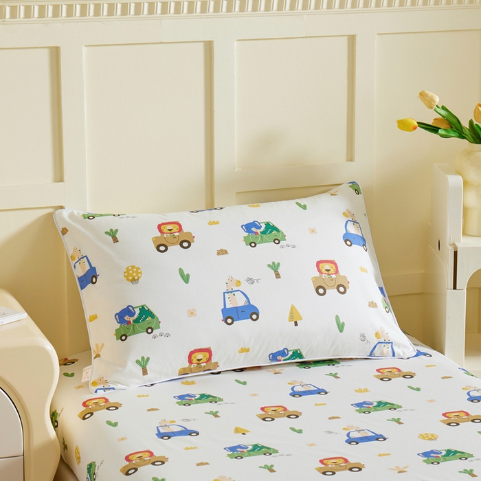 91家纺网 家纺一手货源 找家纺 ds生活馆 2025新款儿童纯棉精梳棉系列单床笠 森林巴士