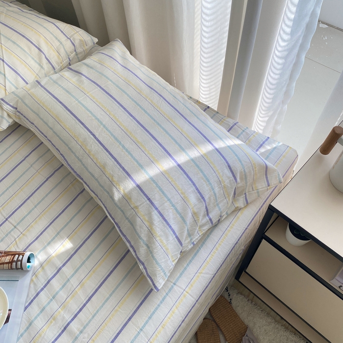 91家纺网 家纺一手货源 找家纺 艾咪-Amy ntmy 2025新款全棉纯棉色织水洗棉单品-平铺款 且乐紫