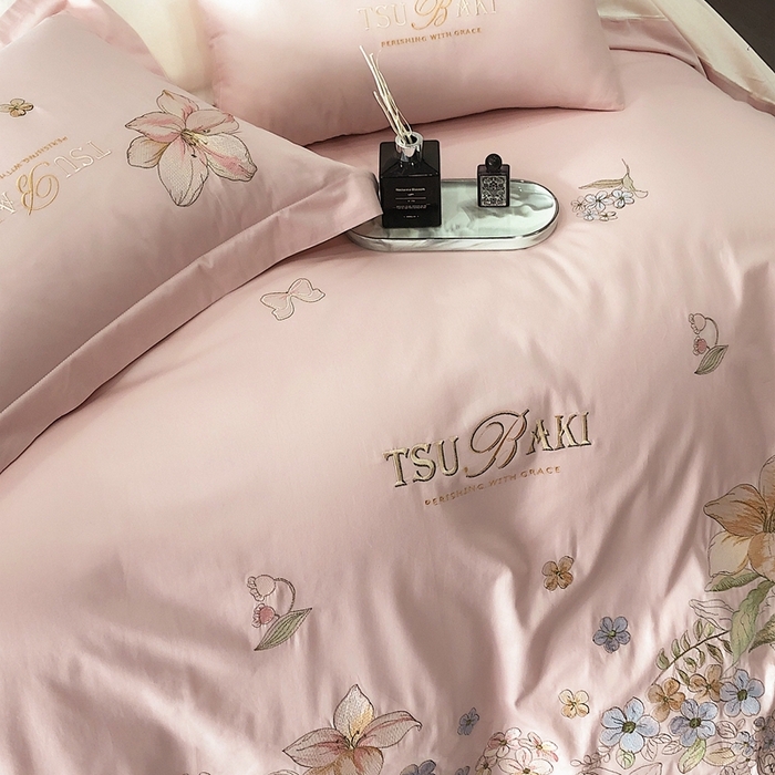 91家纺网 家纺一手货源 找家纺 （总）卡姿家纺 2024春夏优雅刺绣四件套— 摩尔花园1