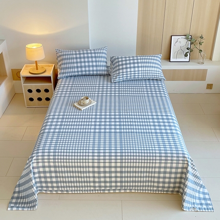 91家纺网 家纺一手货源 找家纺 （总）春皖家纺 2025新款A类全棉简约老粗纱布四件套风格一-普通款单床单