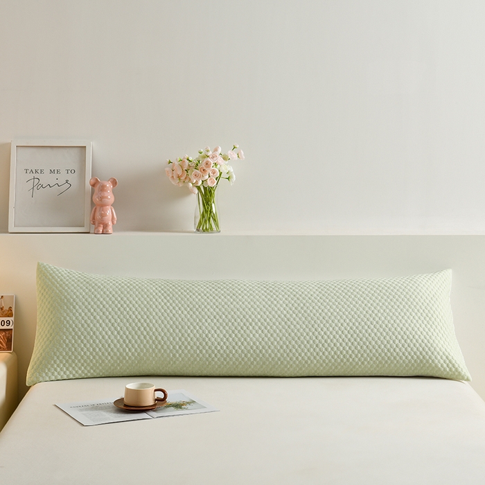 91家纺网 家纺一手货源 找家纺 艾兜坊 2025新款凉豆豆双人枕套 极简-浅绿