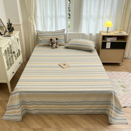 91家纺网 家纺一手货源 找家纺 总 新印象 2025新款原棉包边工艺款老粗布床单三件套