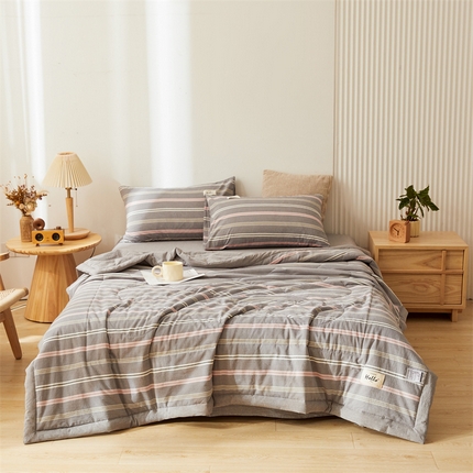 恋人优选 2025新款纯棉色织水洗夏被 纽约灰