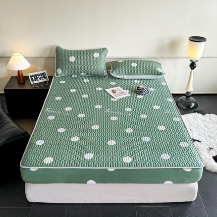 91家纺网 家纺一手货源 找家纺 （总）可恩欣 爆款加厚乳胶凉席床笠三件套可单卖可组合凉感丝夏被四件套