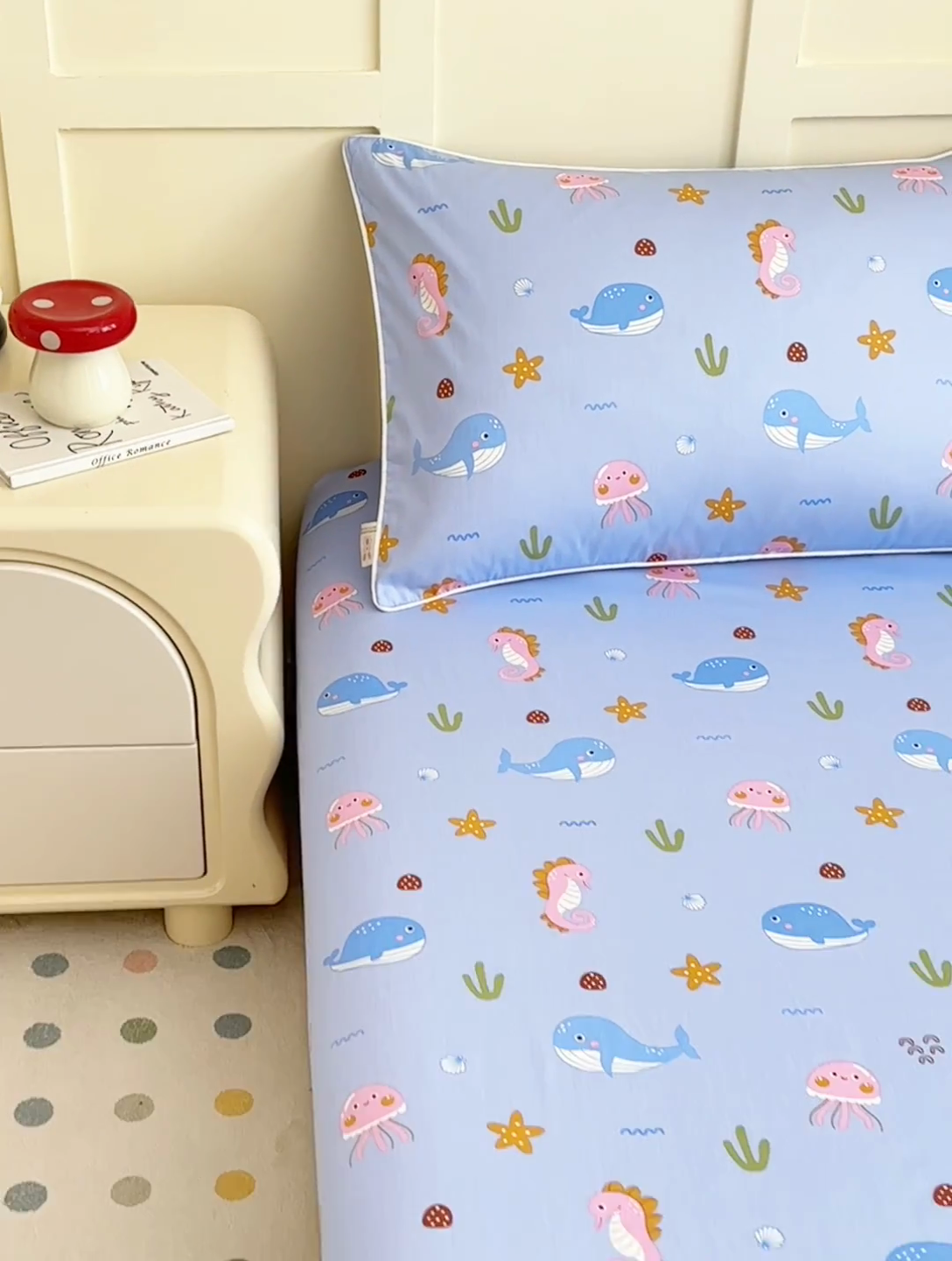 91家纺网 家纺一手货源 找家纺 ds生活馆 2025新款儿童纯棉精梳棉系列单床笠 海底世界