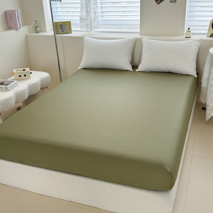 91家纺网 家纺一手货源 找家纺 2025新款A类纯色双拼长绒棉纯棉刺绣四件套 云栖竹语