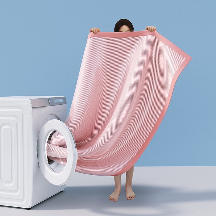 91家纺网 家纺一手货源 找家纺 2025新款斜纹宽柯基凉感冰丝席 斜纹柯基粉-床席款