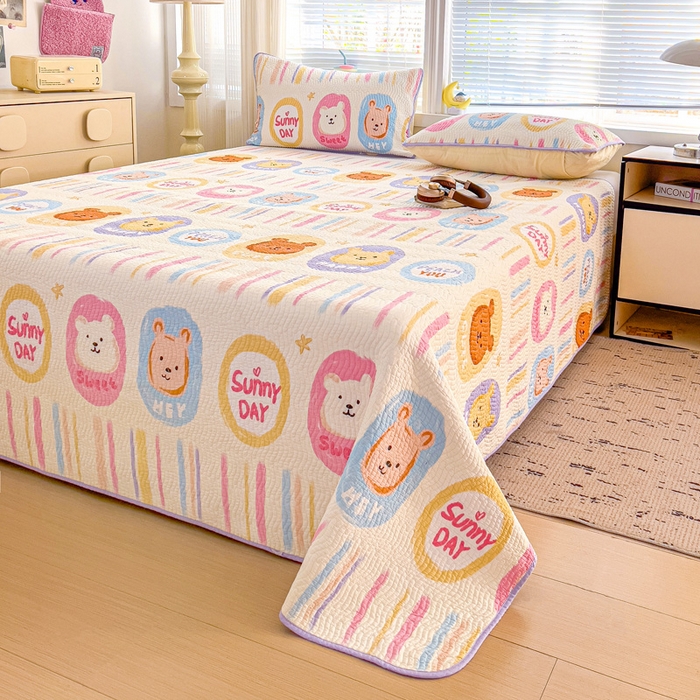 91家纺网 家纺一手货源 找家纺 羽爱家纺 2025全棉13372新疆棉花床盖三件套维尼日记