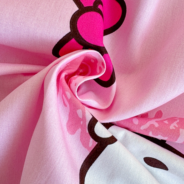 91家纺网 家纺一手货源 找家纺 呗旺鹿 2025新款正版三丽鸥全棉13372单品床单 开心凯蒂