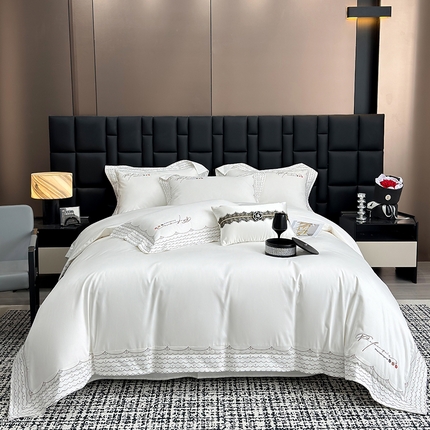 家居1号家纺 2025新款全工艺长绒棉四件套 米兰-象牙白