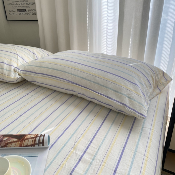 91家纺网 家纺一手货源 找家纺 艾咪-Amy ntmy 2025新款全棉纯棉色织水洗棉单品-平铺款 且乐紫