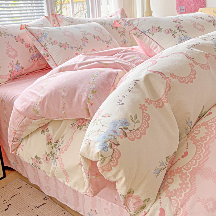 91家纺网 家纺一手货源 找家纺 暖芯优选 2025新款全棉纯棉一字绣四件套系列 半夏清风