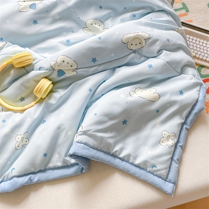 91家纺网 家纺一手货源 找家纺 美澳家纺 2025新款水洗棉印花夏被夏凉被空调被 心悦狗