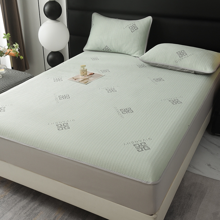 91家纺网 家纺一手货源 找家纺 绒多多 2025新款A类凉感冰豆豆席子凉席床笠款 薄荷绿