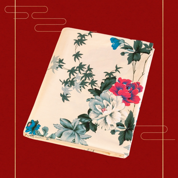 91家纺网 家纺一手货源 找家纺 居美良品 2025新款国民老上海100%全棉床单 牡丹绽放-米黄