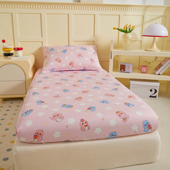 91家纺网 家纺一手货源 找家纺 ds生活馆 2025新款儿童纯棉精梳棉系列单床笠 水果恐龙