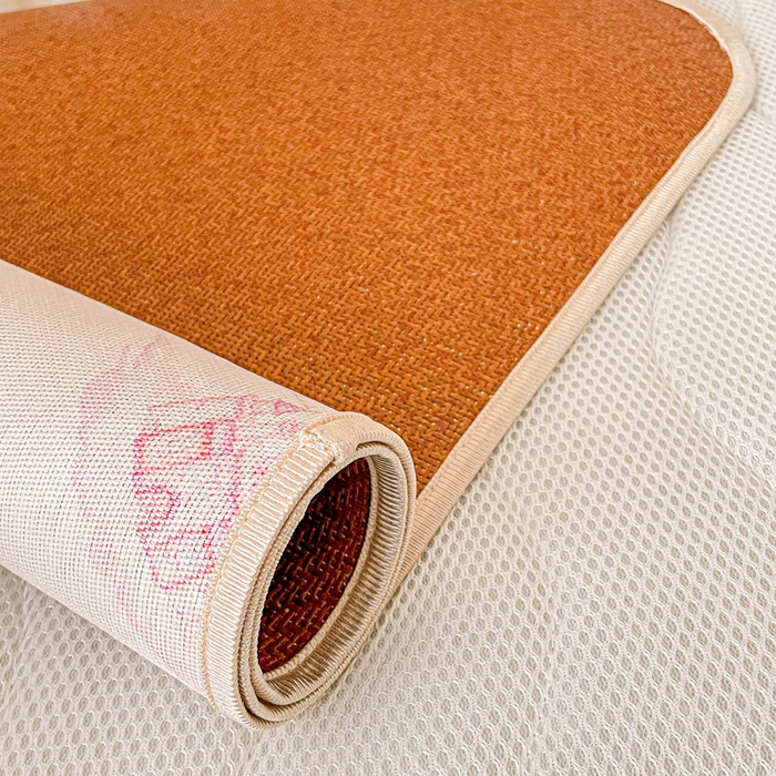 91家纺网 家纺一手货源 找家纺 富馨莱 2025新款幼儿园古藤席冰丝席双面可用儿童凉席双面凉感 梦幻城堡