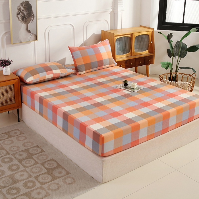 91家纺网 家纺一手货源 找家纺 恋之语 2025新款全棉纯棉色织床笠单品单床笠床笠单件 爱玛橙