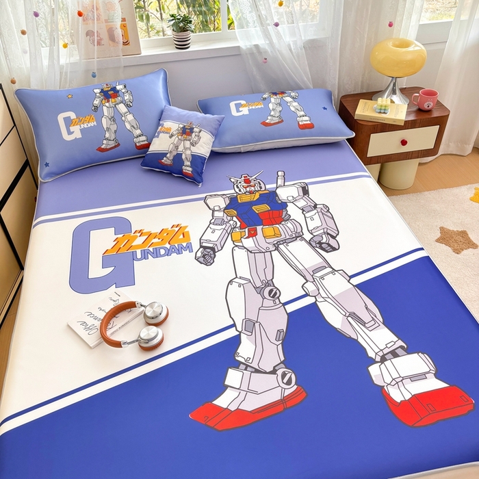 91家纺网 家纺一手货源 找家纺 ds生活馆 2025新款大版卡通牛奶丝凉席变形金刚