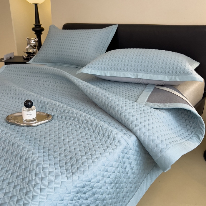 91家纺网 家纺一手货源 找家纺 （总）席世家 2025新款凉感席冰豆豆席子三套件凉席床笠