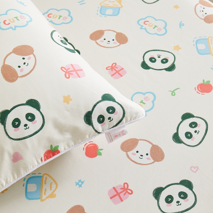 91家纺网 家纺一手货源 找家纺 ds生活馆 2025新款儿童纯棉精梳棉系列单床笠 小狗熊猫