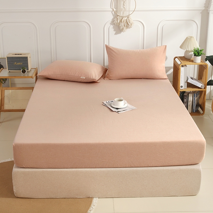 91家纺网 家纺一手货源 找家纺 恋之语 2025新款全棉纯棉色织床笠单品单床笠床笠单件 米驼青年