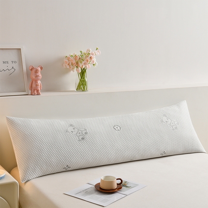 艾兜坊 2025新款凉豆豆双人枕套 极简小熊-灰