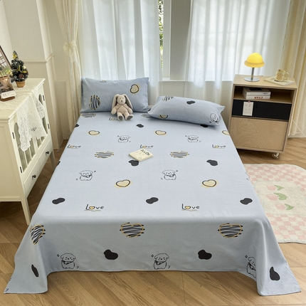 91家纺网 家纺一手货源 找家纺 总 新印象 2025新款原棉包边工艺款老粗布床单三件套