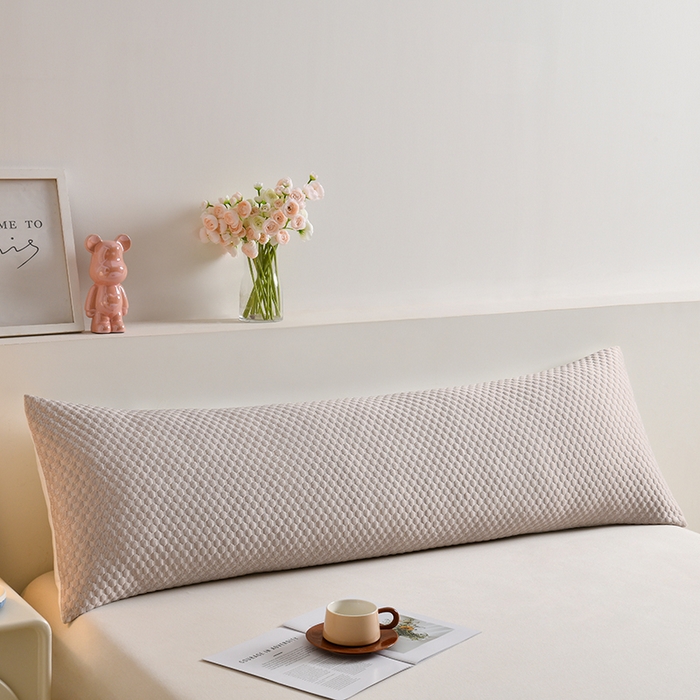 91家纺网 家纺一手货源 找家纺 艾兜坊 2025新款凉豆豆双人枕套 极简-浅咖