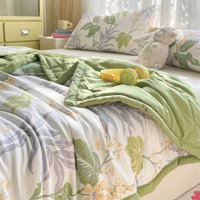 91家纺网 家纺一手货源 找家纺 美澳家纺 2025新款水洗棉印花夏被夏凉被空调被 夏日风情