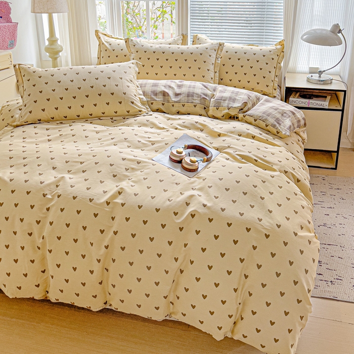 91家纺网 家纺一手货源 找家纺 暖芯优选 2025新款全棉纯棉一字绣四件套系列 心甜