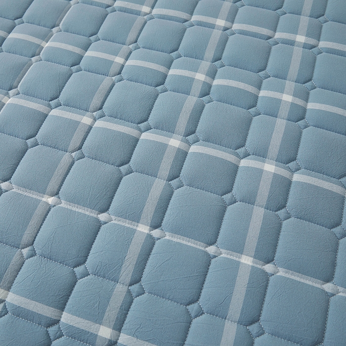 91家纺网 家纺一手货源 找家纺 喜居家纺2025新款A类水洗棉夹棉棉花床笠垫 棉-冰岛蓝