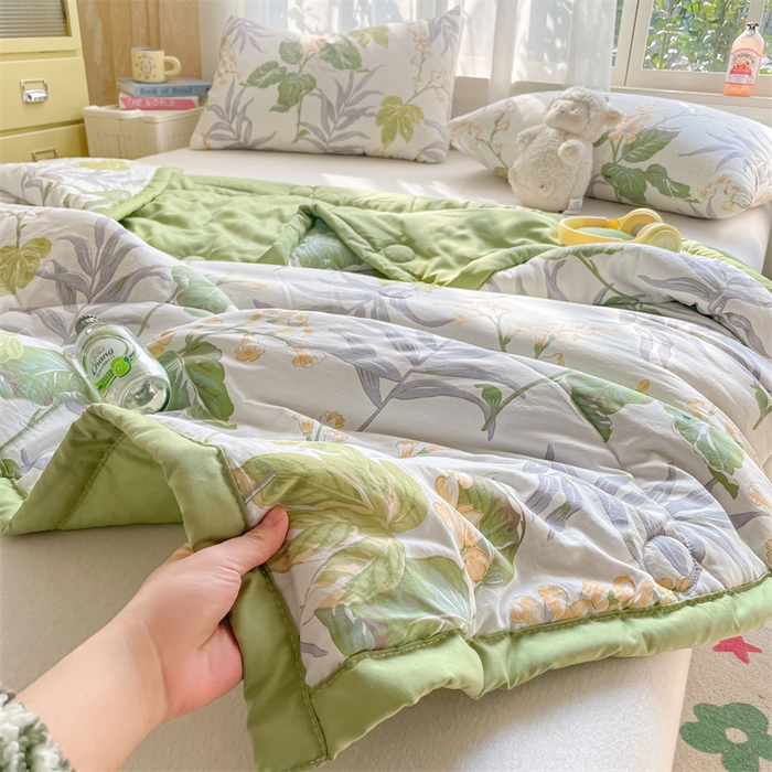 91家纺网 家纺一手货源 找家纺 美澳家纺 2025新款水洗棉印花夏被夏凉被空调被 夏日风情