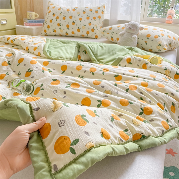 91家纺网 家纺一手货源 找家纺 美澳家纺 2025新款水洗棉印花夏被夏凉被空调被 小橘子