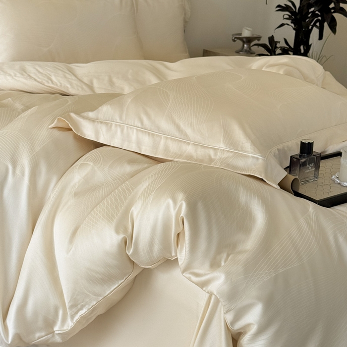 91家纺网 家纺一手货源 找家纺 莱豫家纺 2025新款天丝棉提花四件套 媞娜米