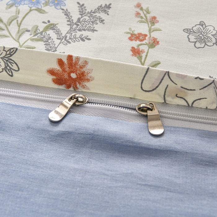 91家纺网 家纺一手货源 找家纺 宇彬家纺 2026直播新款13070全棉纯棉印花床单床笠款四件套和单被套喷气清新简约（缩水足可定做）仙草兔