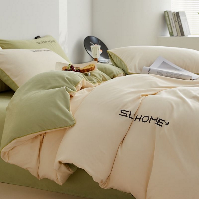 91家纺网 家纺一手货源 找家纺 （总）恋之语 2025新款110克麻绳双拼刺绣四件套