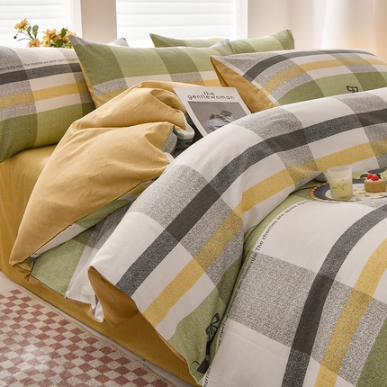 宇彬家纺 2025直播新款13070全棉纯棉印花单双人被套喷气小清新简约热款学生被罩洛卡