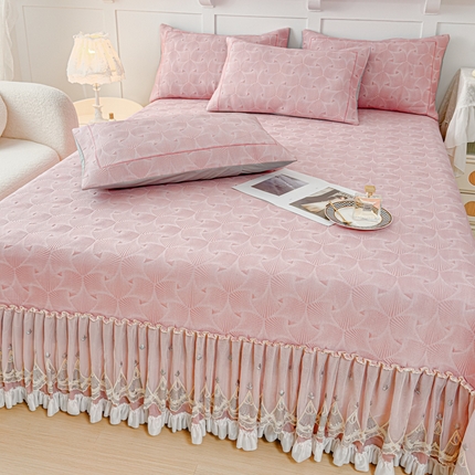 （总）伊而梦蚊帐 2025新款双层蕾丝银杏叶床裙款