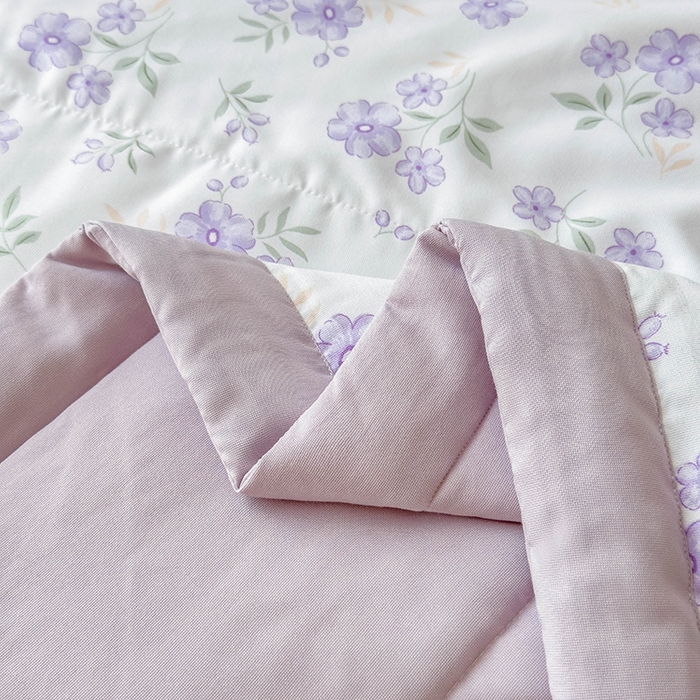 91家纺网 家纺一手货源 找家纺 宝士康家纺 2025新款10A抗菌针织夏被 紫藤花开