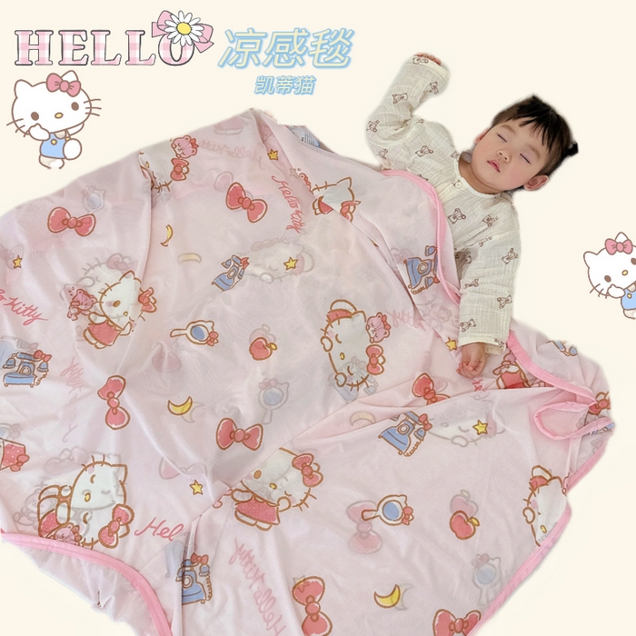 91家纺网 家纺一手货源 找家纺 兜米家居 2025新款三丽鸥夏季新品凉感毯盖毯 凯蒂猫