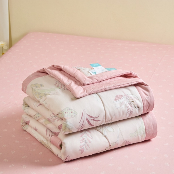 91家纺网 家纺一手货源 找家纺 宝士康家纺 2025新款10A抗菌全棉夏被四件套（床单款） 多巴胺粉