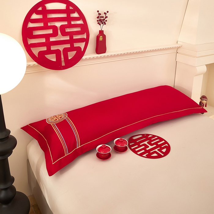 91家纺网 家纺一手货源 找家纺 三盛源 2025新款不起球高支高密不掉色长枕套 长枕套-喜结良缘