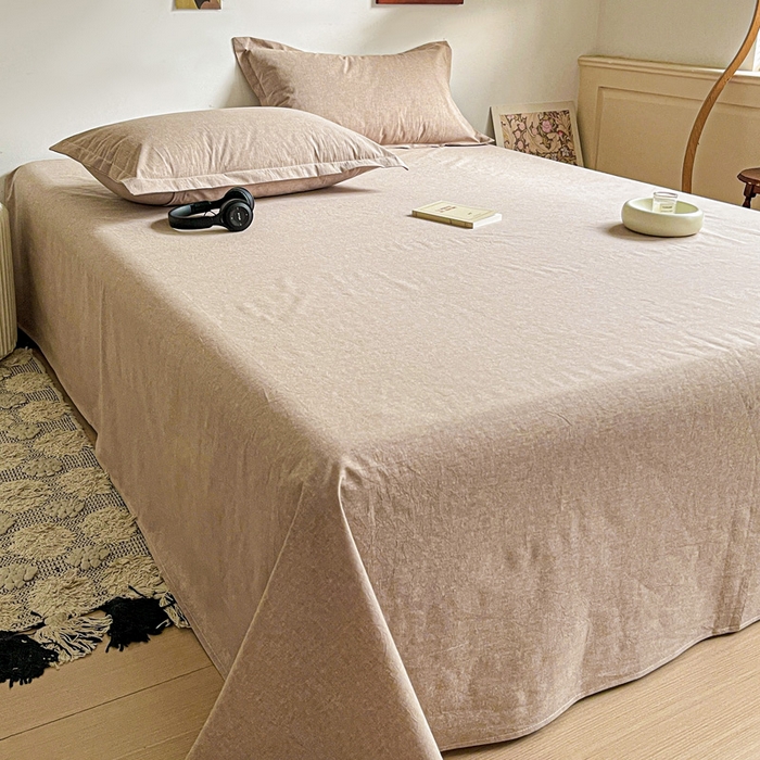 91家纺网 家纺一手货源 找家纺 久云居 2025新款亲肤舒适全棉色织防水床单 卡其